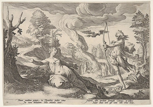 Apollo and Coronis-Possibly by Robert Willemsz de Baudous, Aft,16x12"(A3)Poster