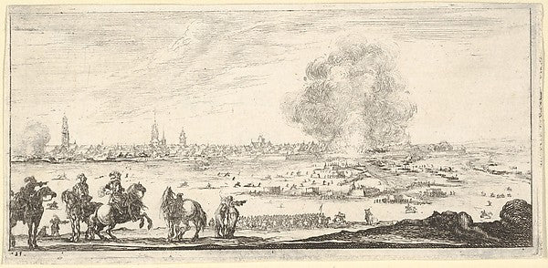 Stefano della Bella :Plate 11: an attack on a city horsemen -16x12"(A3) Poster