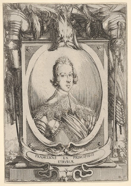 Stefano della Bella :A portrait of Francesco de' Medici with-16x12"(A3) Poster