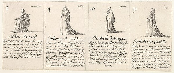 Stefano della Bella :Marie Stuard Catherine de Medicis Elisa-16x12"(A3) Poster