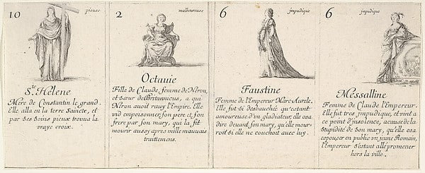 Stefano della Bella :Ste. Helene Octauie Faustine and Messal-16x12"(A3) Poster
