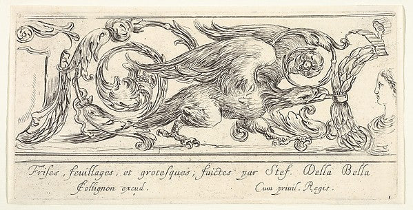 Plate 1: an eagle walking towards the right a bust of a woman, Poster Print