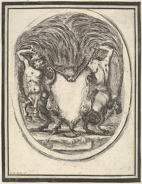 Plate 4: a cartouche formed by a tiger skin and flanked by two, Poster Print