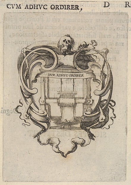 A cartouche with a loom a skull at top bones to either side ,16x12"(A3)Poster
