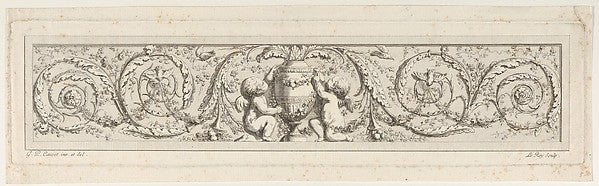 Design for a Frieze with Acanthus Scrolls and a Vase with Two , Poster Print