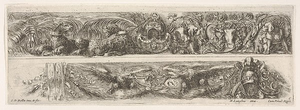 Two Designs for Friezes or Consoles characterized by Armorial , Poster Print