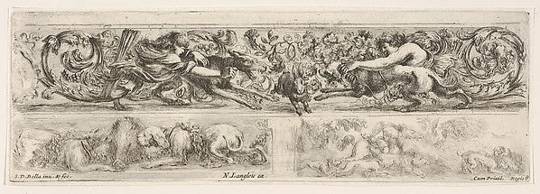 Designs for Three Friezes with Hunting Themes Plate 9 from: ',16x12"(A3)Poster