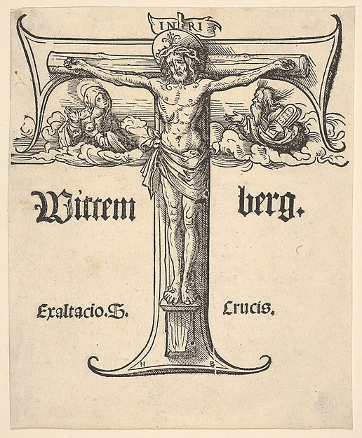Hans Burgkmair:Christ on the Cross Between the Virgin and Mo-16x12"(A3) Poster