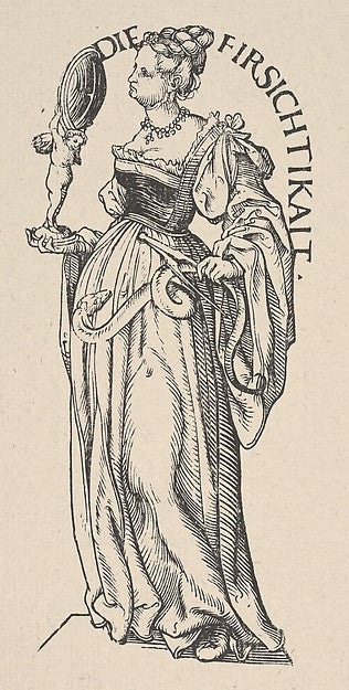Hans Burgkmair:Prudence from The Seven Virtues in Holzschni-16x12"(A3) Poster