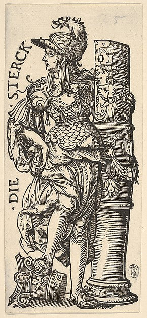 Hans Burgkmair:Fortitude from The Seven Virtues -16x12"(A3) Poster