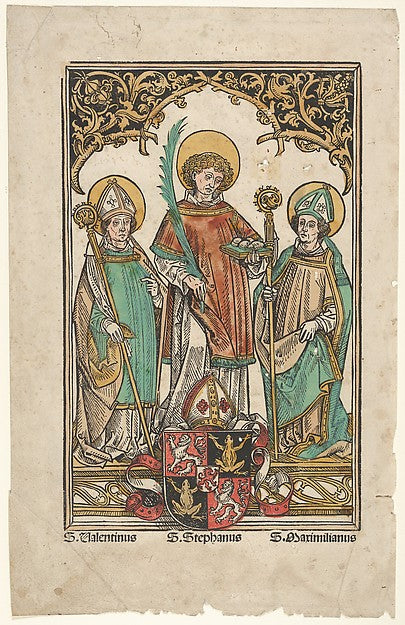 Hans Burgkmair:Saints Valentine Stephen and Maximilian the P-16x12"(A3) Poster