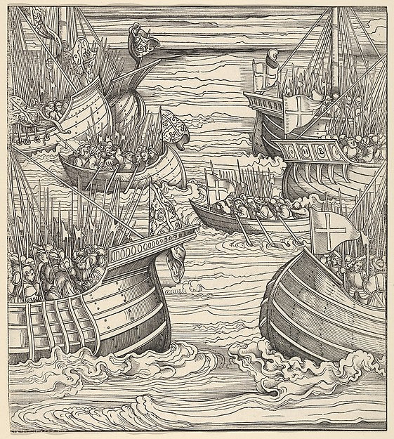 Hans Burgkmair:The Voyage of the White King Against the Turk-16x12"(A3) Poster
