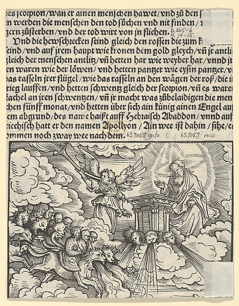 Hans Burgkmair:Verso of Sheet with Fragment of The Destroyin-16x12"(A3) Poster