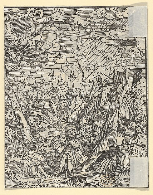 Hans Burgkmair:Verso of Sheet with The Fire-Rain from The Ap-16x12"(A3) Poster