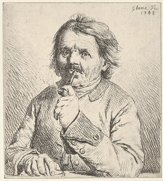 The Smoking Peasant 1748-Johann Gottlieb Glume ,16x12"(A3)Poster