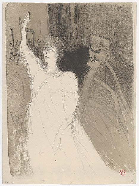 Bartet and Mounet-Sully in Antigone 1893-Henri de Toulouse-La,16x12"(A3) Poster