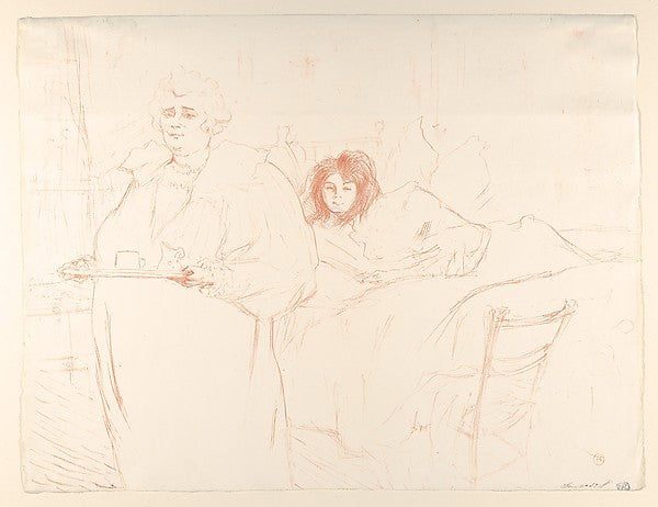 Serving Breakfast 1896-Henri de Toulouse-Lautrec,16x12"(A3) Poster