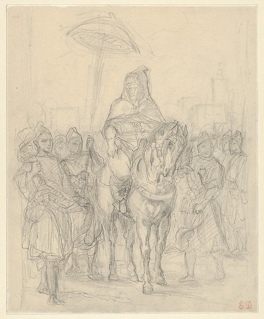 Study for "The Sultan of Morocco and His Entourage" c1855–56-E, Poster Print