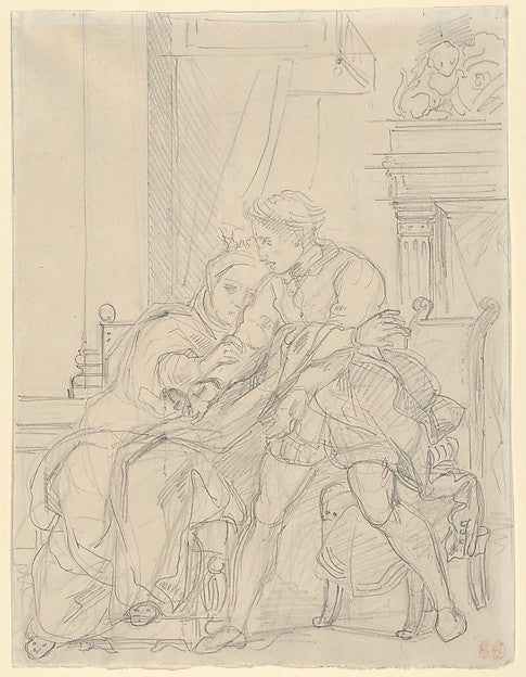Hamlet Reproaches His Mother c1834-Eugène Delacroix, Poster Print