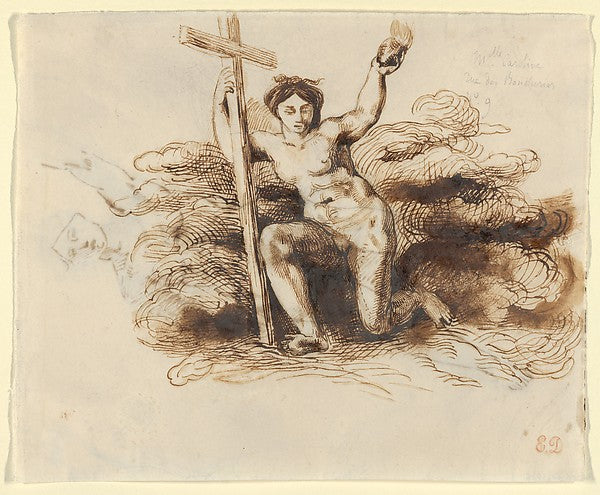 The Figure of Religion 1820–1821-Eugène Delacroix, Poster Print Wall Art