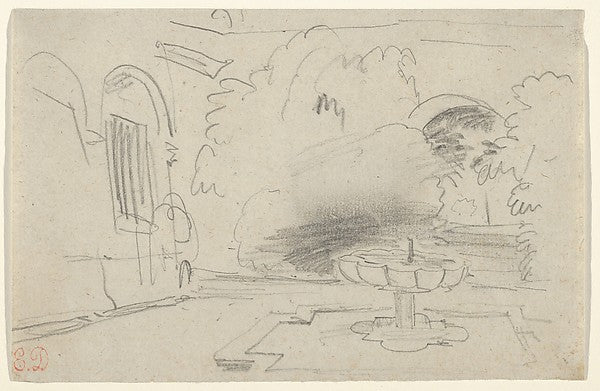 Courtyard with a Fountain 1832-Eugène Delacroix, Poster Print Wall Art