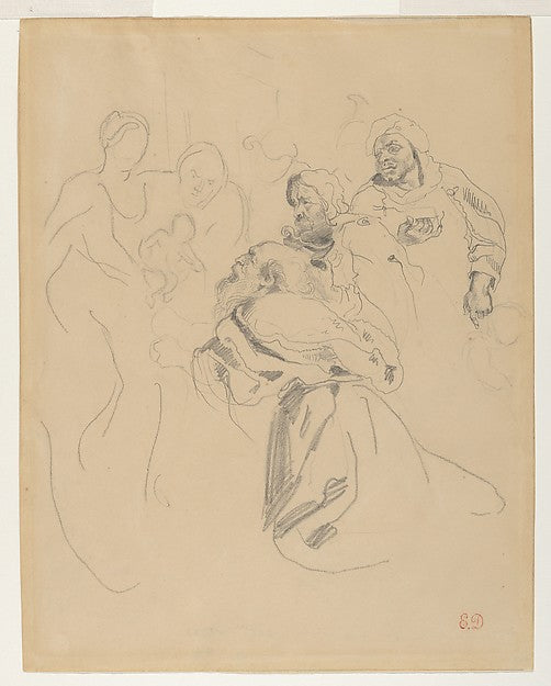 Adoration of the Magi after Rubens c1830-Eugène Delacroix, Poster Print Wall Art