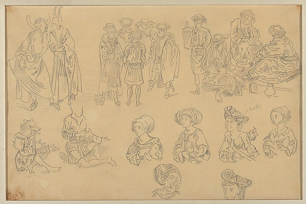 Figures in Medieval Costume c1822–30-Eugène Delacroix, Poster Print Wall Art