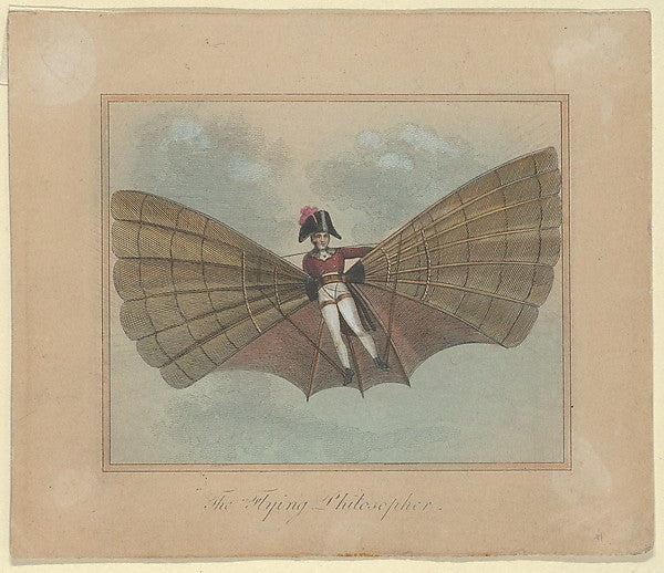 Unknown - The Flying Philosopher c1800, Poster Print Wall Art