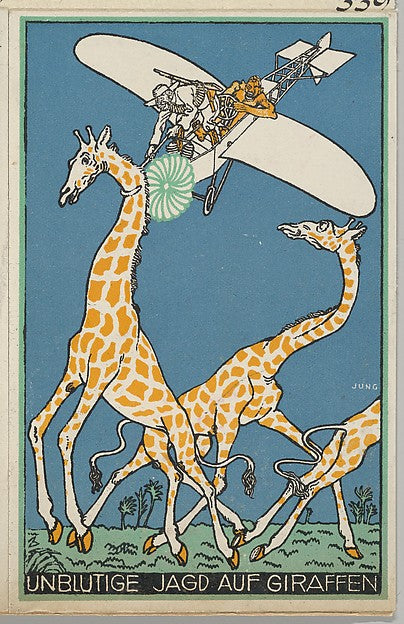 Moriz Jung Moravia 1885–1915 Manilowa ) - Bloodless Giraffe Hu, Poster Print Wall Art