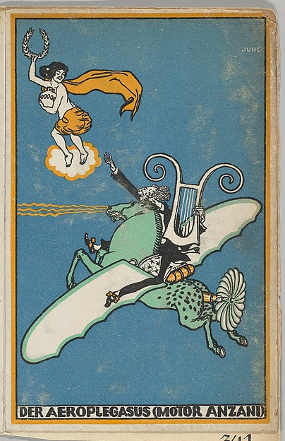 Moriz Jung Moravia 1885–1915 Manilowa ) - The Aeroplegasus ) 1, Poster Print Wall Art