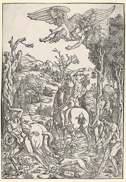 Zeus as an eagle abducting Ganymede 1500–1510-Giovanni Battis, Poster Print Wall Art
