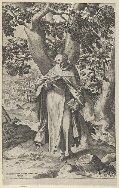 Cornelis Cort , After Bartholomeus Spranger:St Dominic Readi-16x12"(A3) Poster