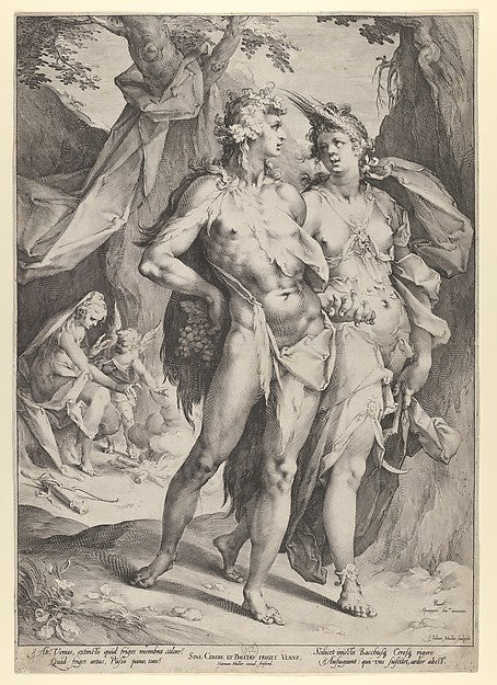 Bacchus Ceres and Venus 1591–92-Jan Muller,Bartholomeus Spr, Poster Print Wall Art