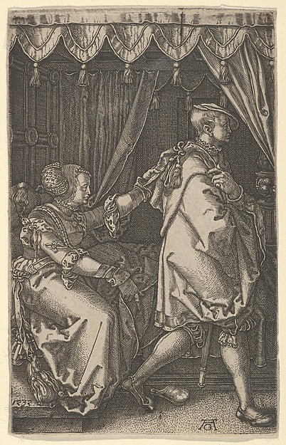 Joseph and Potiphar's Wife from The Story of Joseph 1532-Hein, Poster Print Wall Art