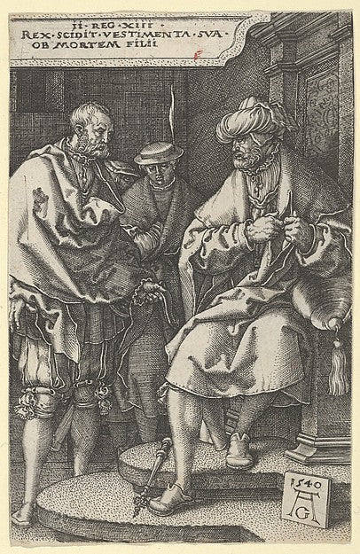Heinrich Aldegrever:David Tearing His Clothes in Grief from -16x12"(A3) Poster