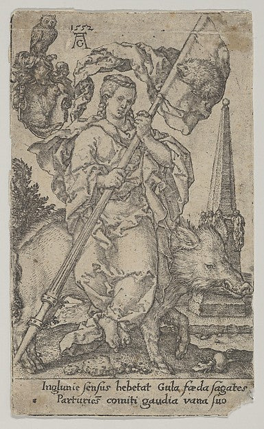 Gluttony from The Vices 1552-Heinrich Aldegrever, Poster Print Wall Art