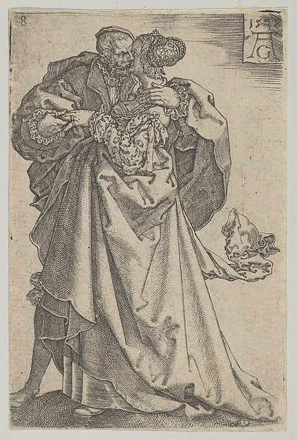 Dancing Couple from The Large Wedding Dancers 1538-Heinrich A, Poster Print Wall Art