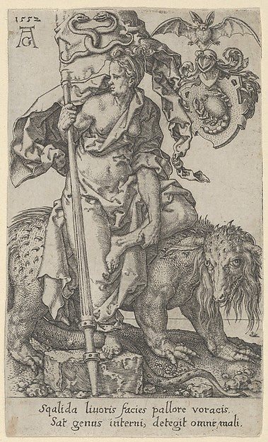 Heinrich Aldegrever:Envy from The Vices 1552-16x12"(A3) Poster