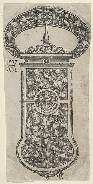 Heinrich Aldegrever:Design for a Buckle with Tendrils 1537-16x12"(A3) Poster