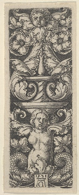 Heinrich Aldegrever:Vertical Panel with a Candelabrum Contai-16x12"(A3) Poster