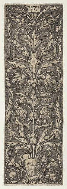 Heinrich Aldegrever:Vertical Panel with Inhabited Candelabru-16x12"(A3) Poster