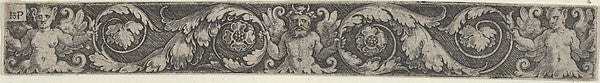 Sebald Beham:Frieze with a Horned Male Figure at Center with-16x12"(A3) Poster