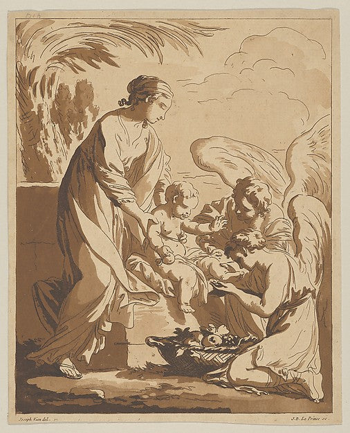 Jean-Baptiste Le Prince , after Joseph Marie Vien :Adoration-16x12"(A3) Poster