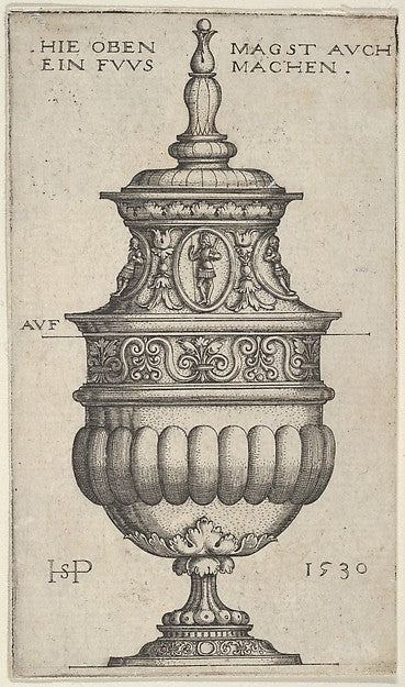 Sebald Beham:Double Goblet with Oval Medallions 1530-16x12"(A3) Poster