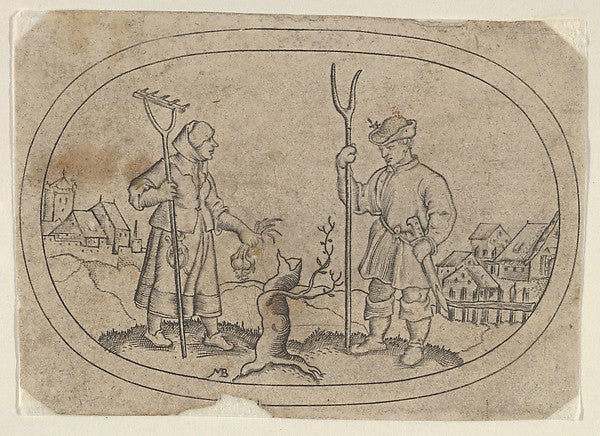 Mathais Beitler:A Farmer and a Villager from Das Bossenbüchl-16x12"(A3) Poster