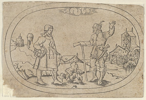 Mathais Beitler:Farmers from Das Bossenbüchlein c1582-16x12"(A3) Poster