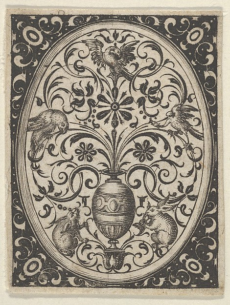 Paul Birckenhultz:Oval Design in Blackwork from Varii Generi-16x12"(A3) Poster