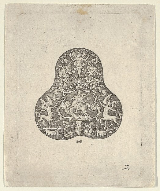 attributed to Abraham de Bruyn ):Vertical Panel with a Pear -16x12"(A3) Poster