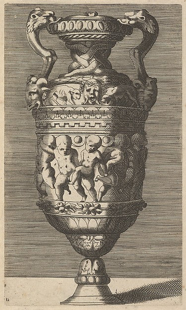 Originally by René Boyvin:Vase with Dancing Putti 17th centu-16x12"(A3) Poster