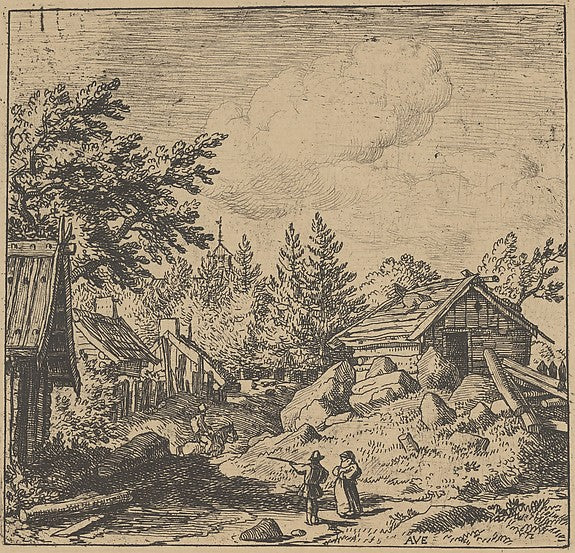 The Hamlet on Mountainous Ground mid-17th cent-Allart van Ever,16x12"(A3)Poster